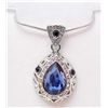Image 1 : PLATINUM PLATED AUSTRIAN CRYSTAL PENDANT NECKLACE