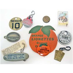 LOT OF MISC. VINTAGE METAL PINS AND TAGS
