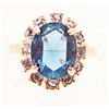 Image 1 : 18K GOLD PLATED SAPPHIRE BLUE AUSTRIAN CRYSTAL RING