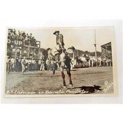 VINTAGE BILL LINDERMAN RODEO PHOTO POSTCARD