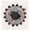Image 1 : 14KT WHITE GOLD BLACK AND WHITE DIAMOND RING