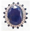 Image 1 : 14KT WHITE GOLD SAPPHIRE AND DIAMOND RING