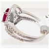 Image 2 : 14KT WHITE GOLD RUBY AND DIAMOND RING
