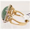 Image 2 : 14KT GOLD JADEITE AND DIAMOND RING