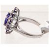 Image 2 : 14KT WHITE GOLD TANZANITE AND DIAMOND RING
