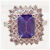 Image 1 : 14KT WHITE GOLD TANZANITE AND DIAMOND RING