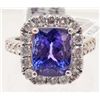 Image 1 : 14KT WHITE GOLD TANZANITE AND  DIAMOND RING