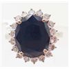 Image 1 : 14KT WHITE GOLD SAPPHIRE AND DIAMOND RING