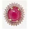 Image 1 : 18K GOLD OVER STERLING SILVER RUBY AND SAPPHIRE RING