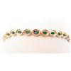 Image 2 : 14KT GOLD EMERALD AND DIAMOND BRACELET