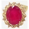 Image 1 : 14KT GOLD RUBY AND DIAMOND RING