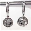 Image 2 : 14KT WHITE GOLD BLACK AND WHITE DIAMOND EARRINGS