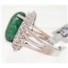 Image 2 : STERLING SILVER GREEN BERYL AND SAPPHIRE RING