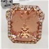 Image 1 : 14KT ROSE GOLD MORGANITE AND DIAMOND RING
