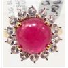 Image 1 : PLATINUM OVER STERLING SILVER RUBY AND SAPPHIRE RING