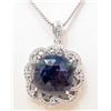 Image 1 : STERLING SILVER BLUE AND WHITE SAPPHIRE PENDANT