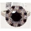 Image 1 : 14KT WHITE GOLD BLACK AND WHITE DIAMOND RING