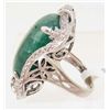 Image 2 : PLATINUM OVER STERLING SILVER EMERALD AND SAPPHIRE RING