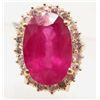 Image 1 : 14KT GOLD RUBY AND DIAMOND RING