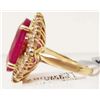 Image 2 : 14KT GOLD RUBY AND DIAMOND RING