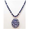 Image 1 : 14KT WHITE GOLD TANZANITE AND DIAMOND NECKLACE
