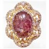 Image 1 : 14KT GOLD OVER STERLING SILVER RUBY AND SAPPHIRE RING
