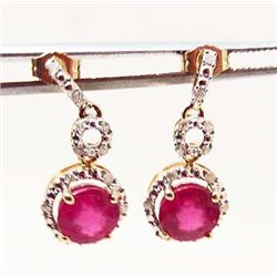 14KT GOLD RUBY AND DIAMOND EARRINGS