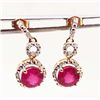 Image 1 : 14KT GOLD RUBY AND DIAMOND EARRINGS