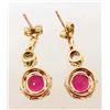 Image 2 : 14KT GOLD RUBY AND DIAMOND EARRINGS