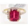 Image 1 : 14KT GOLD RUBY AND DIAMOND RING