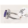 Image 2 : 14KT WHITE GOLD TANZANITE AND DIAMOND RING