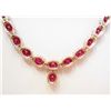 Image 2 : 14KT GOLD RUBY AND DIAMOND NECKLACE