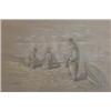 Image 1 : NOEH, Anna, 1926-    .  "Repairing the Kayak".  Pastel, signé.  Pastel, signed....