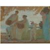 Image 1 : GUILLONET, Octave Denis Victor, 1872-1967.  "Meeting at the Fountain".  Huile sur panneau, signée...