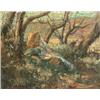Image 1 : CRAWSHAW, Lionel Townsend, 1864-1949.  "A Young Girl seated near some Trees".  Huile sur panneau,...