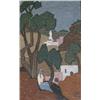 Image 1 : École israelienne/Israeli School.  "Woman seated on a Hillside".  Huile sur toile, signée....