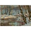 Image 1 : DREWS, Kai, 1884-1964.  "Fresh Snow along the River Bank".  Huile sur toile, signée et datée "Sae...