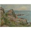 Image 1 : HOLM, Ludwig, 1884-1954.  "Calm Waves from the Shore".  Huile sur panneau, signée.  École danoise...