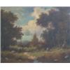 Image 1 : HARVEY, Henry T.  "By the Brook".  Huile sur toile, signée.  Signée et titrée verso.  École améri...