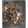 Image 1 : École italienne 19e S./19th C. Italian School.  "The Dice Players".  Huile sur métal....