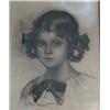 Image 1 : MOUNT, Rita, A.R.C.A., 1888-1967.  "Portrait of a Young Girl".  Fusain, signé....