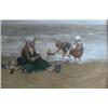 Image 1 : DYKHOF, Gerard Van, 1933-    .  "Children Playing in the Shallow Water".  Huile sur panneau, sign...