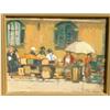 Image 1 : MORRIS, Kathleen Moir, A.R.C.A., 1893-1986.  "The Fruit Stall".  Huile sur panneau, signée.  Oil...