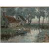 Image 1 : HAMMOND, John, R.C.A., 1843-1939.  "Dutch Home".  Huile sur panneau, initialée et titrée verso....