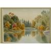 Image 1 : BRUENECH, George Robert, A.R.C.A., 1851-1916.  "View of a Mountain Lake in Autumn".  Aquarelle, s...