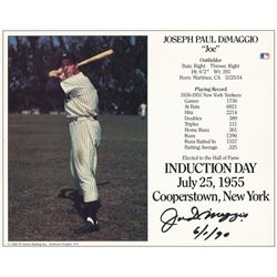 Joe DiMaggio Signed Yankees Hall of Fame 8x10 Photo Inscribed "6/1/90" (PSA LOA)