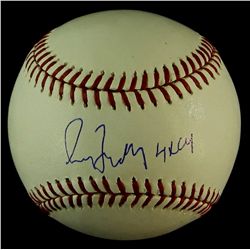Greg Maddux Signed OML Baseball Inscribed "4x CY" (PSA COA)