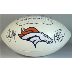 Peyton Manning & John Elway Signed Broncos Logo Football (Manning Hologram & Elway Hologram)