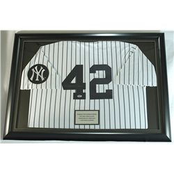 Mariano Rivera Signed Yankees 24x34 Custom Framed Jersey (PSA)