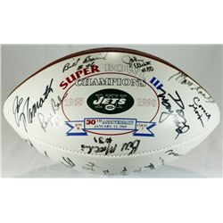 1969 New York Jets Team Football Signed by (26) with Joe Namath, Don Maynard, Emerson Boozer, Matt S
